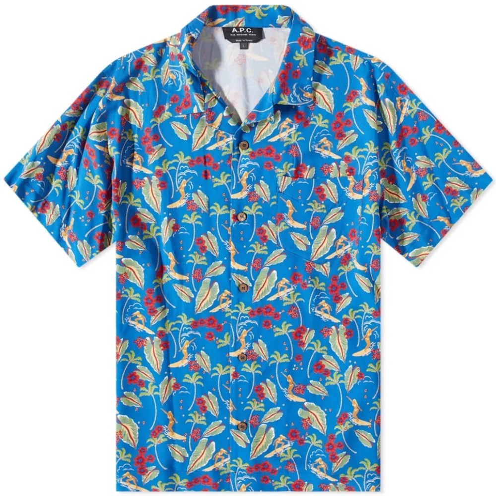 APC 'Lloyd' Blue Floral Print Shirt - Various Sizes - MSRP: $295 NWT SAVE $230